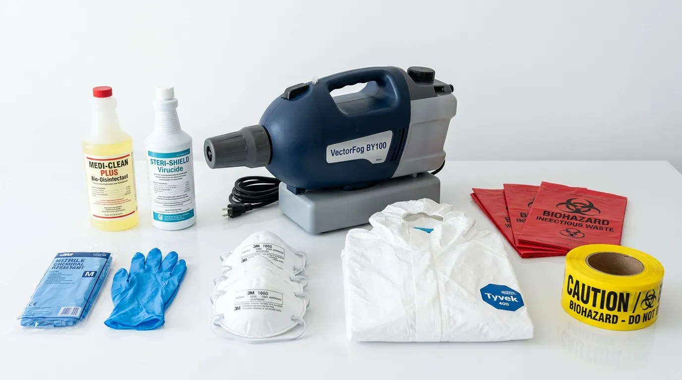 Professional biohazard remediation crew working in Oxford